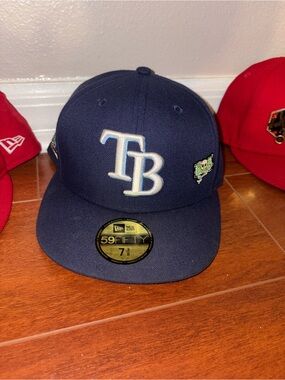 New Era Navy Tampa Bay TB Fitted Cap with White Logo